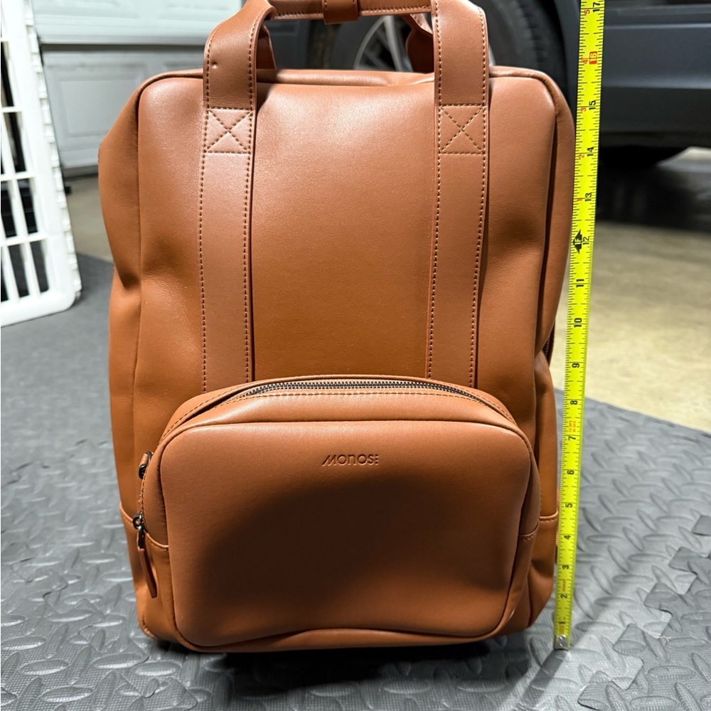 MONOS Metro Backpack - Saddle Tan (Vegan Leather)